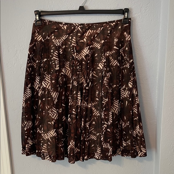 Alfani Brown and Cream Patterned Midi Skirt - Picture 1 of 7